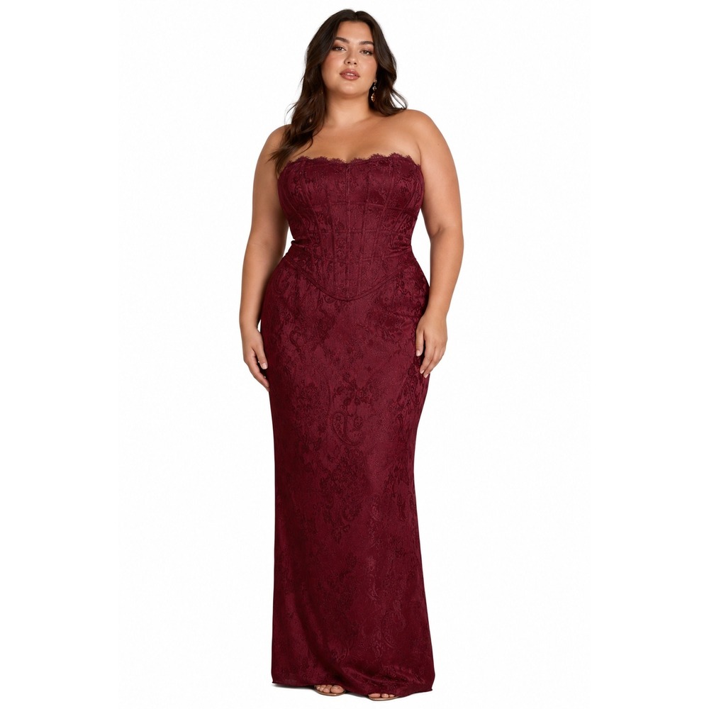 Azazie‎ Atelier Koryn Burgundy Raspberry Two Piece Dress Size 22 NEW